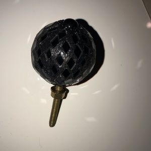 Set of 8 black mosaic knobs